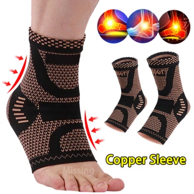Kupfer Knöchelbandage Fußgelenk Fußbandage Sprunggelenk Fußstütze Sport Bandage - Bild 1 von 4