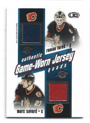 02-03 Pacific Heads Up Quad Jerseys Turek / Savard / Comrie / Smyth #5 - Image 1 of 2