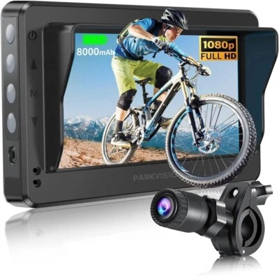 BRANDED PARKVISION Bicycle Rear View Camera with Sunshade -4.3''HD 1080P Monitor with