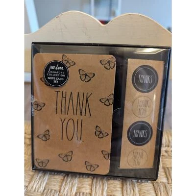 Juego de tarjetas de notas de agradecimiento Rae Dunn con pegatinas y sobres - NUEVO Foto 1 de 3