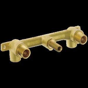 Delta Ara 2-Handle Wall-Mount Rough Brass-Certified Refurbished - Picture 1 of 3
