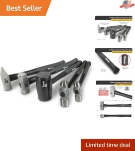 Assorted 5-Piece Hammer Set - Ball Pein, Rubber Mallet, Sledge & Cross Pein - Picture 1 of 10