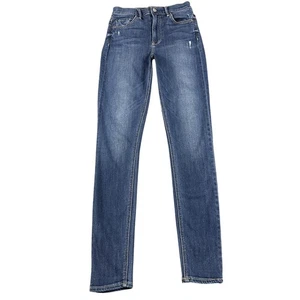 Jeans GRLFRND donna 27 Kendall skinny elasticizzato effetto invecchiato lavaggio medio made USA - Foto 1 di 10
