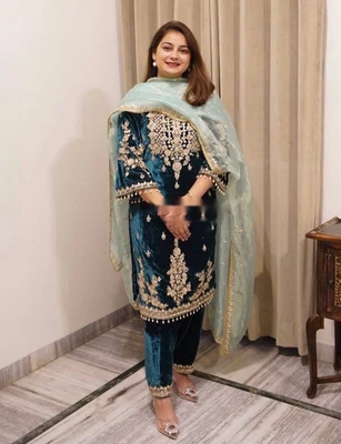 Bollywood Pakistani Salwar Kameez Wedding Designer Indian Dress Party Wear New - Image 1 of 4