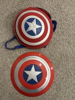 Captain America hard shell Backpack with Shield 12inch diameter  - Image 1 of 4
