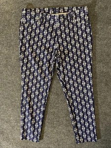 Time & Tru kurze Leggings Damen L 12-14 blau geometrisches Muster Pull-On Stretch 30x24 - Bild 1 von 11