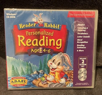 READER RABBIT Personalized Reading Ages 4-6 DELUXE 2-CD-ROM SET (1999) WINDOWS - Image 1 of 3