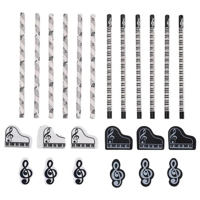 Music Pencils Music Note Pencil with Music Themed Erasers Wood Pencils Bulk4299 - Image 1 of 4