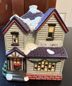 Tienda de juguetes de porcelana cerámica Trim A Home Christmas Village 1993 vintage - Imagen 1 de 8