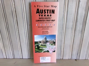 A Five Star Map AUSTIN TEXAS Rapid Routes ~ Laminated Street Map ~ 2012 Edition - Picture 1 of 7
