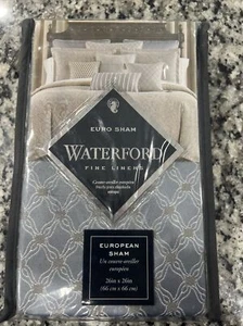 New Waterford Pillow Sham Baylen Euro Dusty Blue 26 x 26 - Picture 1 of 4