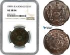 Ah520 British North Borneo 1 Cent 1889 H Heaton Mint Ngc Au58bn