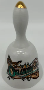 Oklahoma Indian Territory Porcelain Decorative Bell~Collector State Souvenir - Picture 1 of 6
