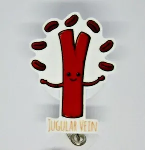 Jugular Vein Badge Reel ID Holder Nurse Doctor Infusion Oncology Phlebotomist - Picture 1 of 2
