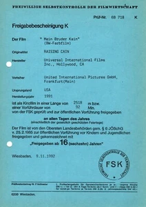 Kino # FSK-Datenblatt # Freigabebescheinigung # A-5 # Buchstabe *** Mei-My *** - Bild 1 von 21