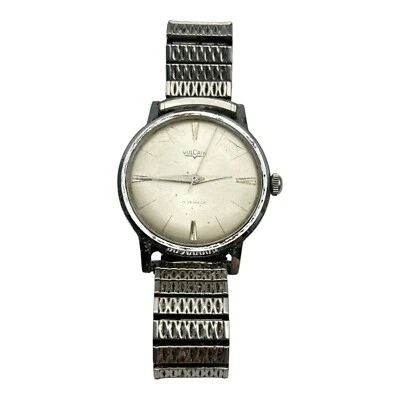 Винтажные часы Vulcain серебро белое серебро эластичный расширяемый ремешок только детали - Изображение 1 из 4