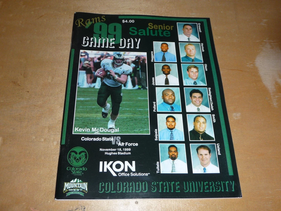 1999 AIR FORCE AT  COLORADO STATE COLLEGE FOOTBALL PROGRAM EX-MINT - Image 1 of 1