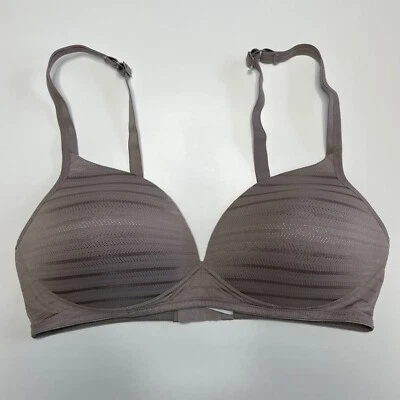 Warners Push Up Bra 38C Wire Free Satin Padded Cup Adjustable Back Taupe - Image 1 of 4