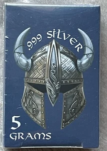 5g gram  .999 Fine Silver Viking Helmet New in Sealed box - Picture 1 of 3
