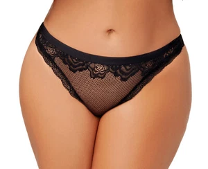 Lace And Mesh Plus Size Thong (20987X) - Picture 1 of 2