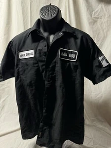 Jack Daniels Old No.7 Shirt Mens Large Black Patches Graphic Mechanic “Bad Bob” - Picture 1 of 10