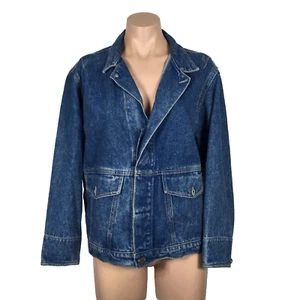 90s Calvin Klein Sport USA Made Chore Denim Jacket Light Wash Oversize S VINTAGE - Picture 1 of 10