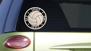 Volleyball Set Spike dig  *H936* 6 inch Sticker decal volley ball net knee pads - Picture 1 of 1