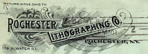 1901 ROCHESTER LITHOGRAPHING COMPANY NEW YORK*NY*COVER ENVELOPE TO WOODSTOWN NJ - Picture 1 of 3