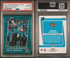 Trevor Lawrence 2021 Rated Rookie Green Velocity Jersey Match PSA 8 Centered