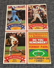 1988 Score Wax Box Bottom Uncut Sheet Mike Schmidt Scott Bell AS Ted Williams 