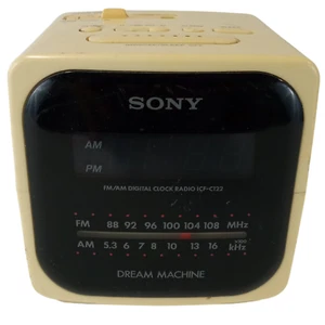 Sony Dream Machine AM/FM Digital Alarm Clock Radio ICF-C122 - Vintage Beige - Picture 1 of 9