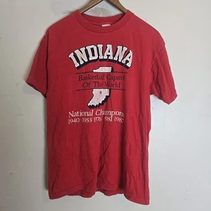 Vintage 1987 Indiana University Basketball Champions T-Shirt Single Stitch - Bild 1 von 7