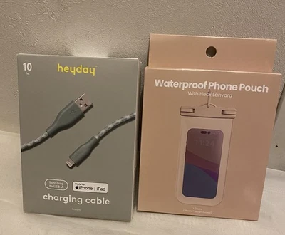 Heyday Fast Charging Cable for iPhone/iPad 10F &waterproof Phone Pouch New . - Image 1 of 2