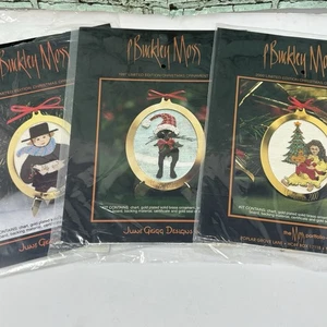P. Buckley Moss Limited Edition 91,97,2000  Christmas Cross Stitch Ornament Kits - Picture 1 of 6