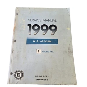1999 W-Platform Pontiac Grand Prix Service Manual Volume 1 OEM GM Shop Book - Picture 1 of 7