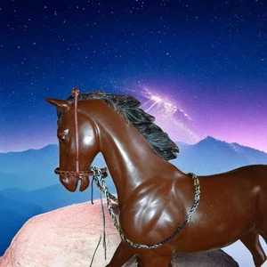 Johnny West Marx breyer cavallo briglia in pelle marrone Bosal - Foto 1 di 1