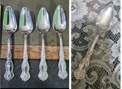 LOT OF 5 TURN-OF-THE-CENTURY c1910 ORANGE 🍊 BLOSSOM SILVERPLATED FRUIT SPOONS  - Image 1 of 4