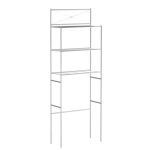  Prateleira de armazenamento sobre o vaso sanitário economizadora de espaço, atrás do vaso sanitário banheiro cetim níquel - Imagem 1 de 4