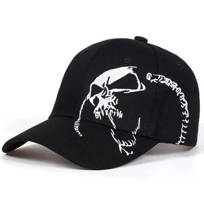 ☠️Unisex Cotton Outdoor Baseball Cap Skull Embroidery Snapback Sports Bone Hat💀 - Image 1 of 4