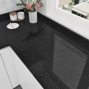 Black Wallpaper Glossy Shiny Black Contact Paper for Countertops Waterproof G... - Picture 1 of 8