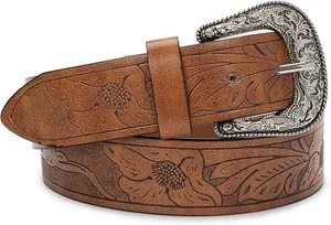 INOGIH Adjustable Western Cowboy Belt w/ Engraved Buckle Unisex - Picture 1 of 5