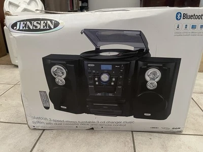 Jensen JMC-1250 BT Turntable with 3 CD Changer and Dual Cassette Deck - OPEN BOX - Image 1 of 4