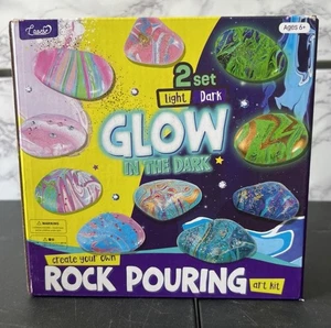 10 Rock Painting Kit- Glow in The Dark, Rock Pouring Arts and Crafts for Kids - Picture 1 of 5