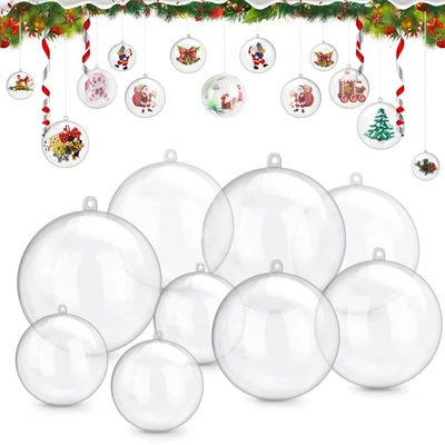 25 Pezzi Palline di Natale Vuote Trasparenti DIY Palle Riempibili Ornamenti - Immagine 1 di 4