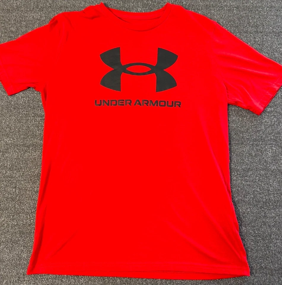Camisa Under Armour Para Hombre M Roja Negra Manga Corta Calce Suelto Foto 1 de 4