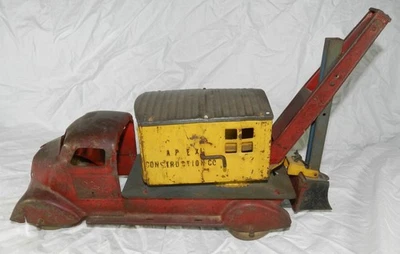 Camión pala de vapor de acero prensado construcción Marx Apex de colección con ruedas de madera Foto 1 de 4