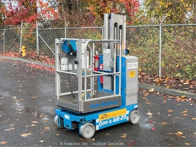 2019 Genie GR-20 20' 电动垂直桅杆升降空中工作平台 bidadoo — 第 1/4 张图片