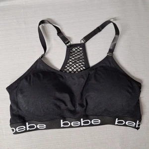 BEBE Sport BH Größe 3X gepolsterte Schale kabellos Mesh Racerback mit Adj. Träger Neu ohne Etikett - Bild 1 von 9