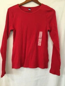 New Old Navy Women's Shirt Large Rib Knit Long Sleeve Round Neck Red - Picture 1 of 5