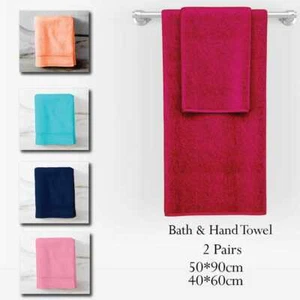 Luxury Towel Hand & Bath towels 2 Piece Pack 500 GSM BUY 1 GET 1 FREE - Picture 1 of 1